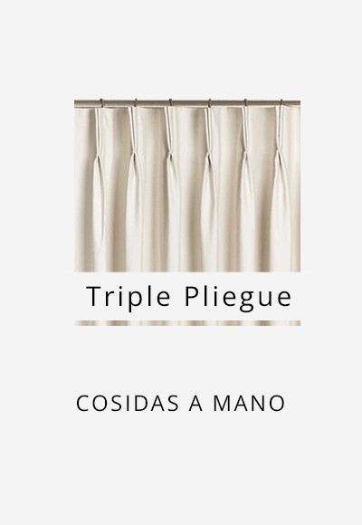 Confección Triple Pliegue cosidos a mano
